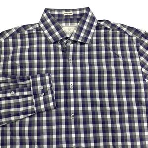 Todd Snyder Dress Shirt Mens 16.5 - 34/35 Purple Check Long Sleeve Button Front